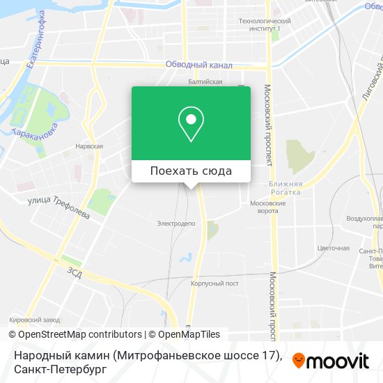 Карта Народный камин (Митрофаньевское шоссе 17)