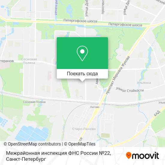 Карта Межрайонная инспекция ФНС России №22