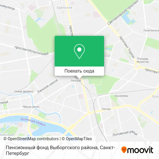 Карта Пенсионный фонд Выборгского района