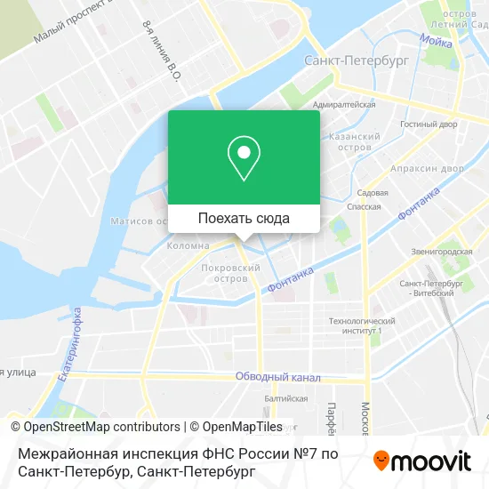 Карта Межрайонная инспекция ФНС России №7 по Санкт-Петербур