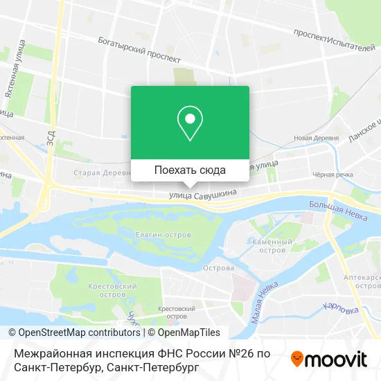 Карта Межрайонная инспекция ФНС России №26 по Санкт-Петербур