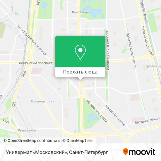 Карта Универмаг «Московский»