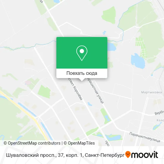 Карта Шуваловский просп., 37, корп. 1