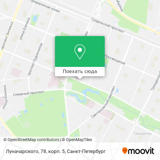 Карта Луначарского, 78, корп. 5