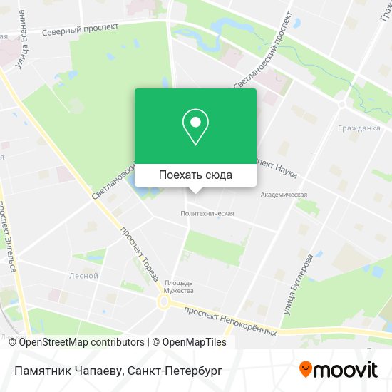 Карта Памятник Чапаеву