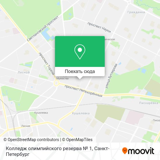 Карта Колледж олимпийского резерва № 1