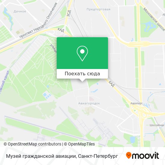 Карта Музей гражданской авиации