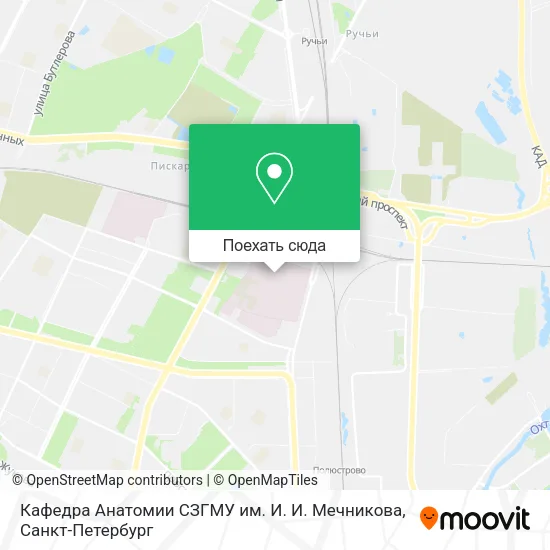 Карта Кафедра Анатомии СЗГМУ им. И. И. Мечникова