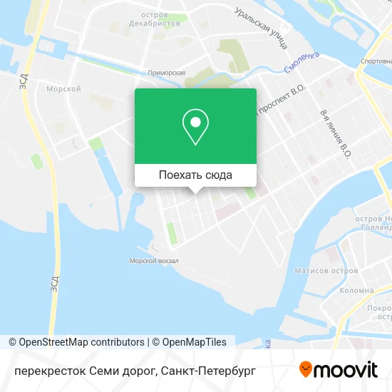 Карта перекресток Семи дорог