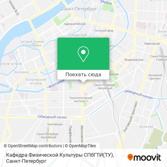 Карта Кафедра Физической Культуры СПбГТИ(ТУ)