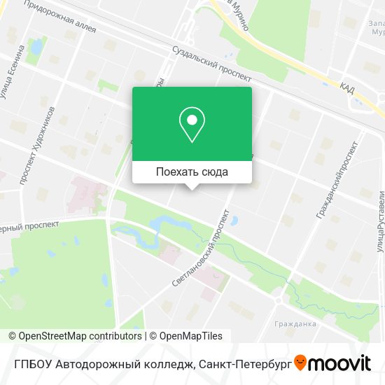 Карта ГПБОУ  Автодорожный колледж