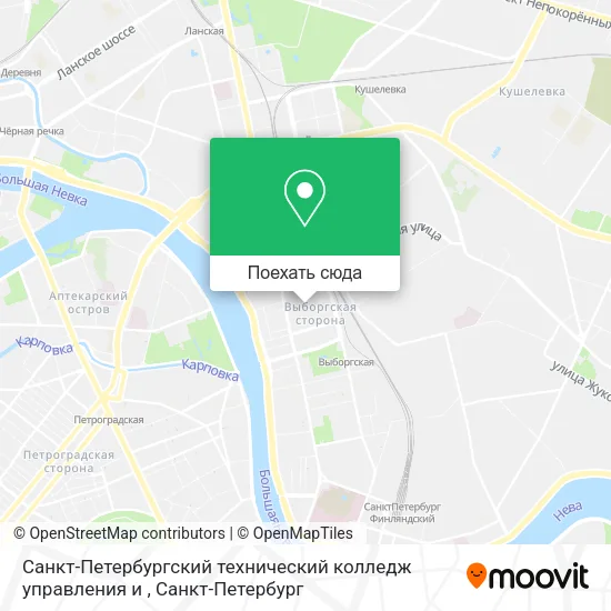 Карта Санкт-Петербургский технический колледж управления и