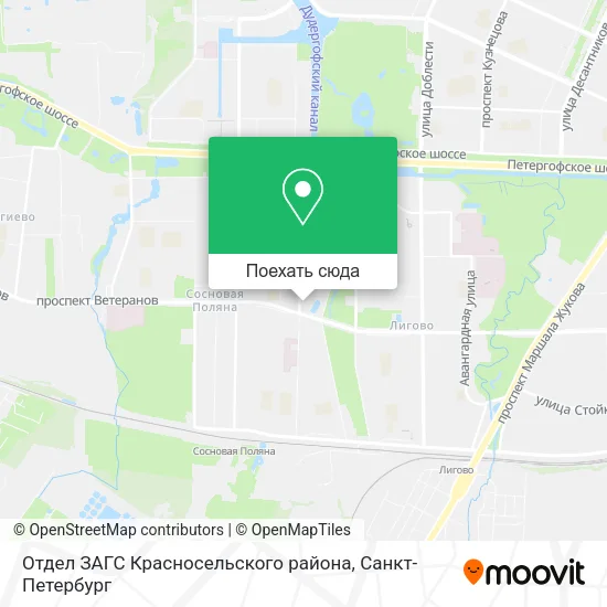 Карта Отдел ЗАГС Красносельского района