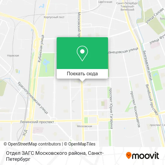 Карта Отдел ЗАГС Московского района