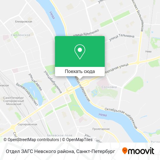 Карта Отдел ЗАГС Невского района