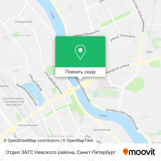 Карта Отдел ЗАГС Невского района