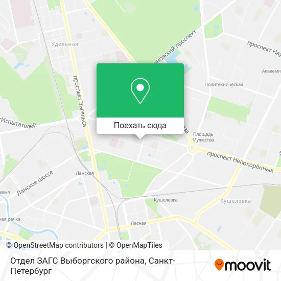 Карта Отдел ЗАГС Выборгского района