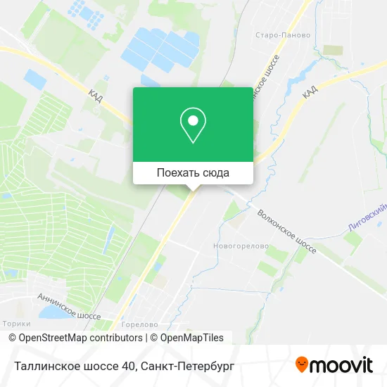 Карта Таллинское шоссе 40