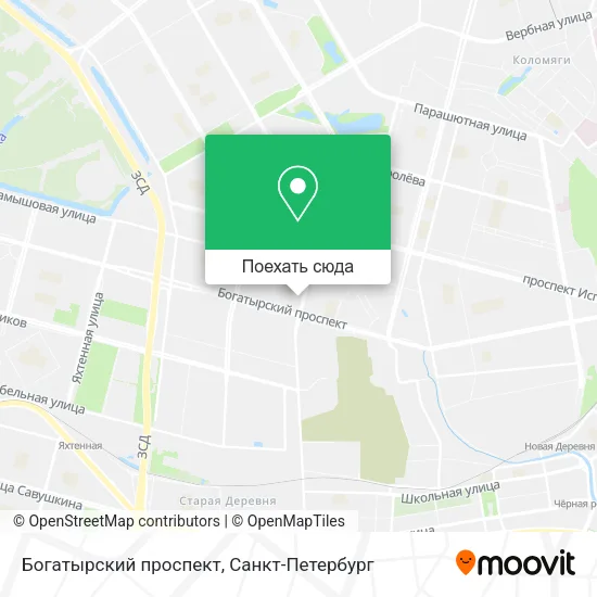 Карта Богатырский проспект