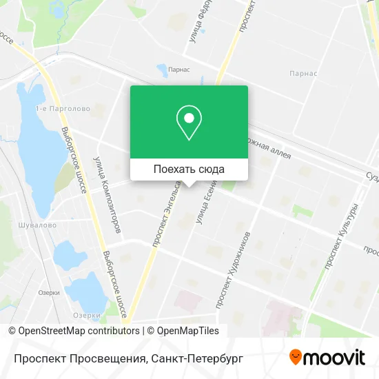 Карта Проспект Просвещения