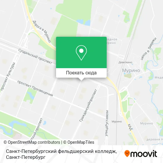 Карта Санкт-Петербургский фельдшерский колледж