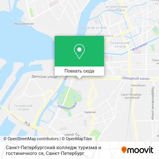 Карта Санкт-Петербургский колледж туризма и гостиничного се