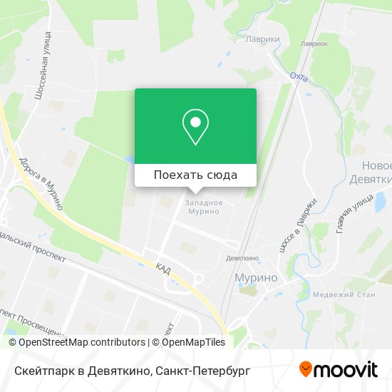Карта Скейтпарк в Девяткино