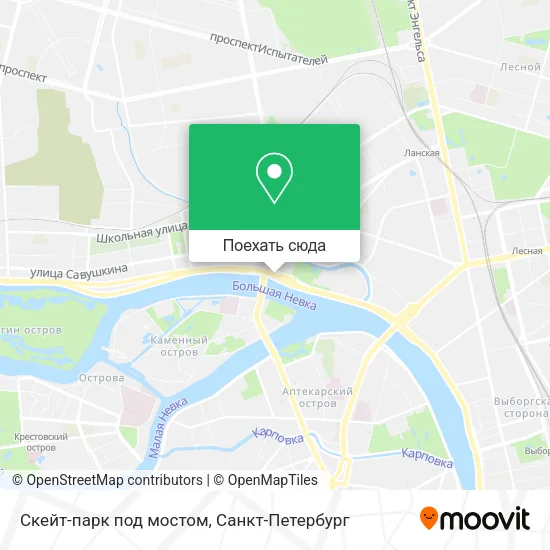 Карта Скейт-парк под мостом