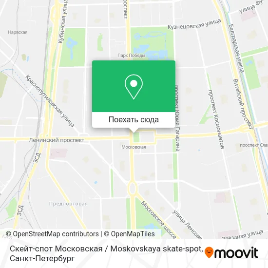 Карта Скейт-спот  Московская  /  Moskovskaya  skate-spot