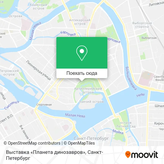 Карта Выставка «Планета динозавров»
