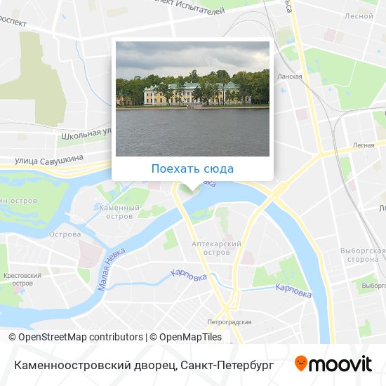Карта Каменноостровский дворец