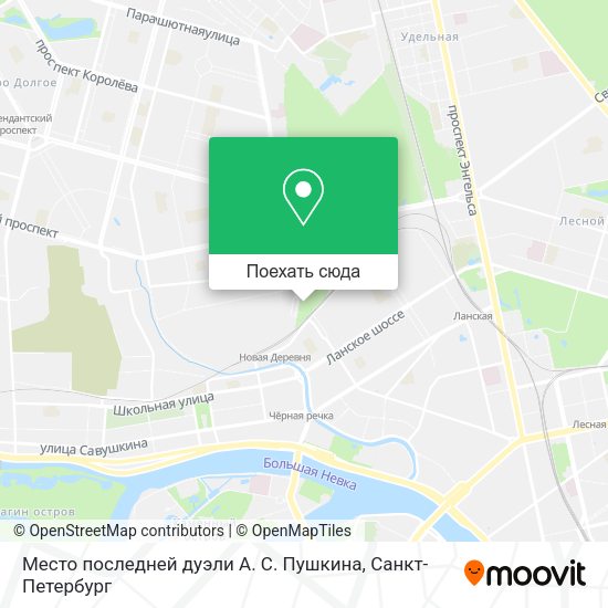 Карта Место последней дуэли А. С. Пушкина