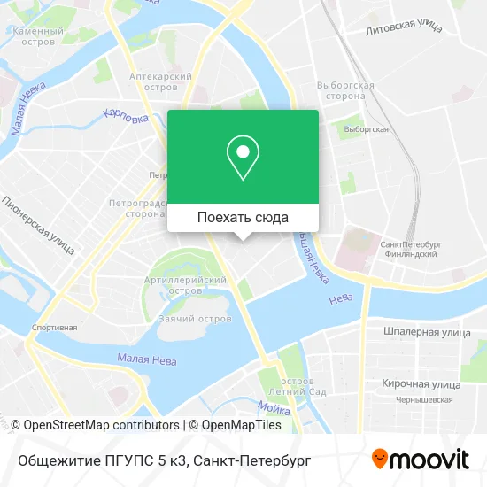 Карта Общежитие ПГУПС 5 к3