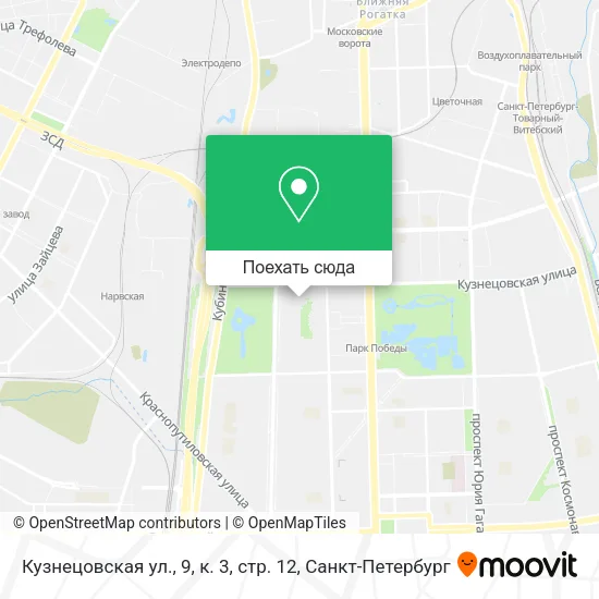 Карта Кузнецовская ул., 9, к. 3, стр. 12