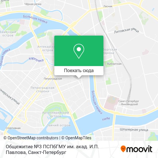 Карта Общежитие №3 ПСПбГМУ им. акад. И.П. Павлова