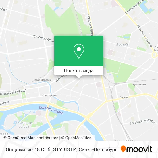 Карта Общежитие #8 СПбГЭТУ  ЛЭТИ