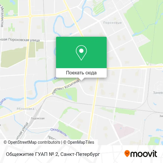 Карта Общежитие ГУАП № 2