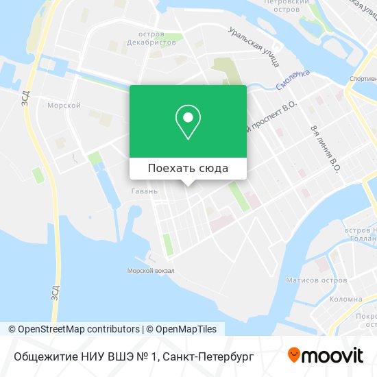 Карта Общежитие НИУ ВШЭ № 1
