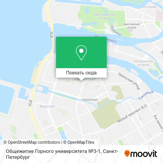 Карта Общежитие Горного университета  №3-1