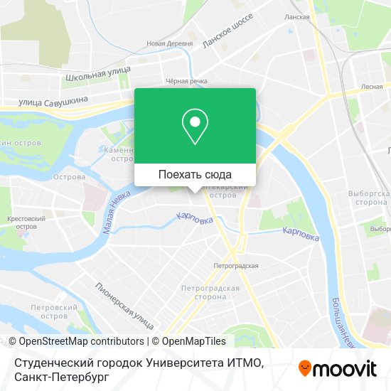 Карта Студенческий городок Университета ИТМО