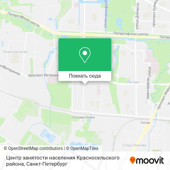Карта Центр занятости населения Красносельского района