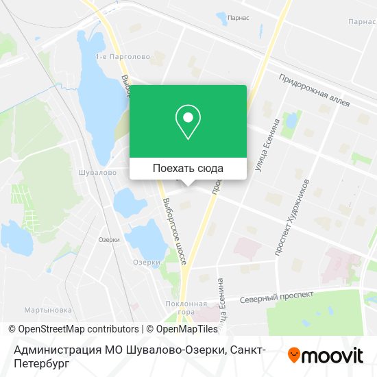 Карта Администрация МО Шувалово-Озерки