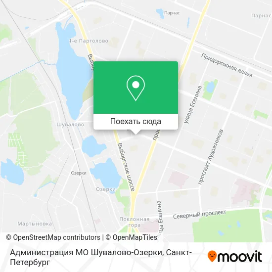 Карта Администрация МО Шувалово-Озерки