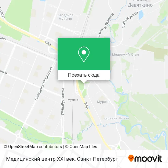 Карта Медицинский центр  XXI век