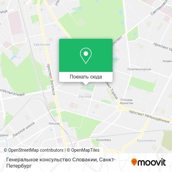 Карта Генеральное консульство Словакии