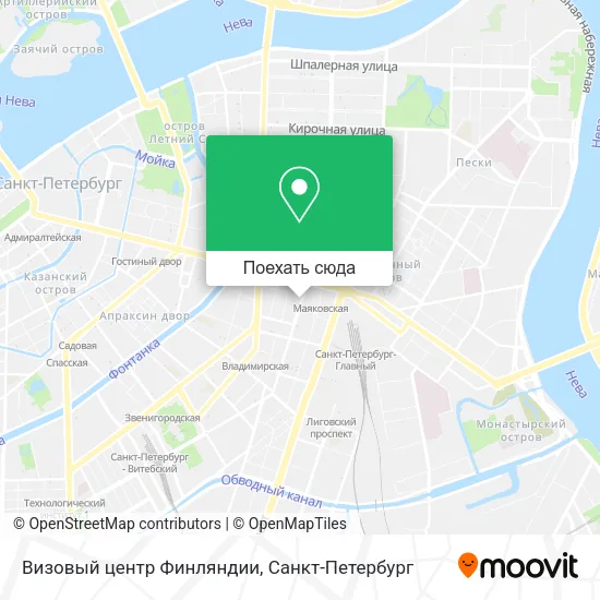 Карта Визовый центр Финляндии