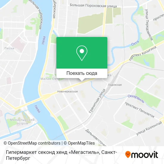 Карта Гипермаркет секонд хенд «Мегастиль»