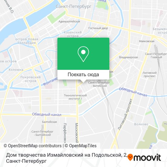Карта Дом творчества  Измайловский  на Подольской, 2