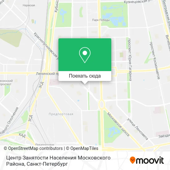 Карта Центр Занятости Населения Московского Района