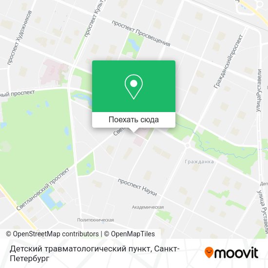Карта Детский травматологический пункт